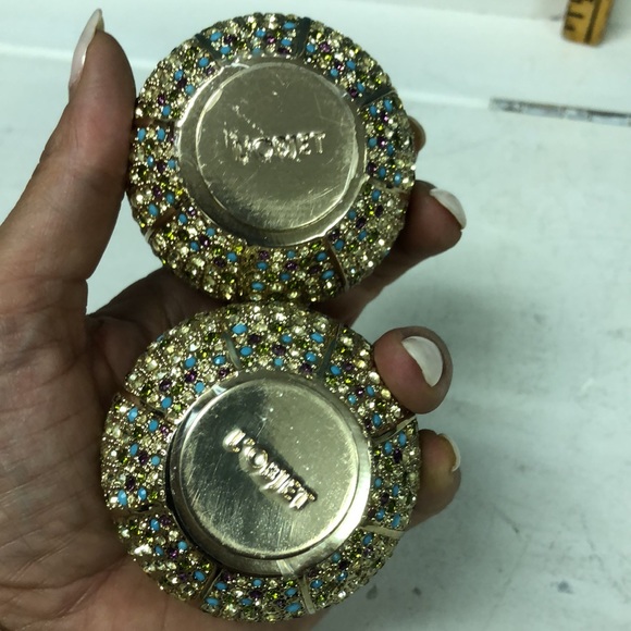L'Objet Gold Plated Salt & Pepper Shakers Multi-color Swarovski Crystals - Picture 5 of 10
